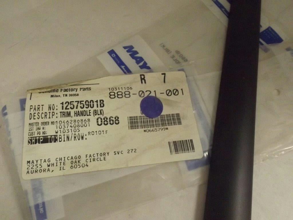 MAYTAG WHIRLPOOL REFRIGERATOR 12575901B BLACK HANDLE TRIM NEW MAYTAG WHIRLPOOL REFRIGERATOR 12575901B BLACK HANDLE TRIM NEW